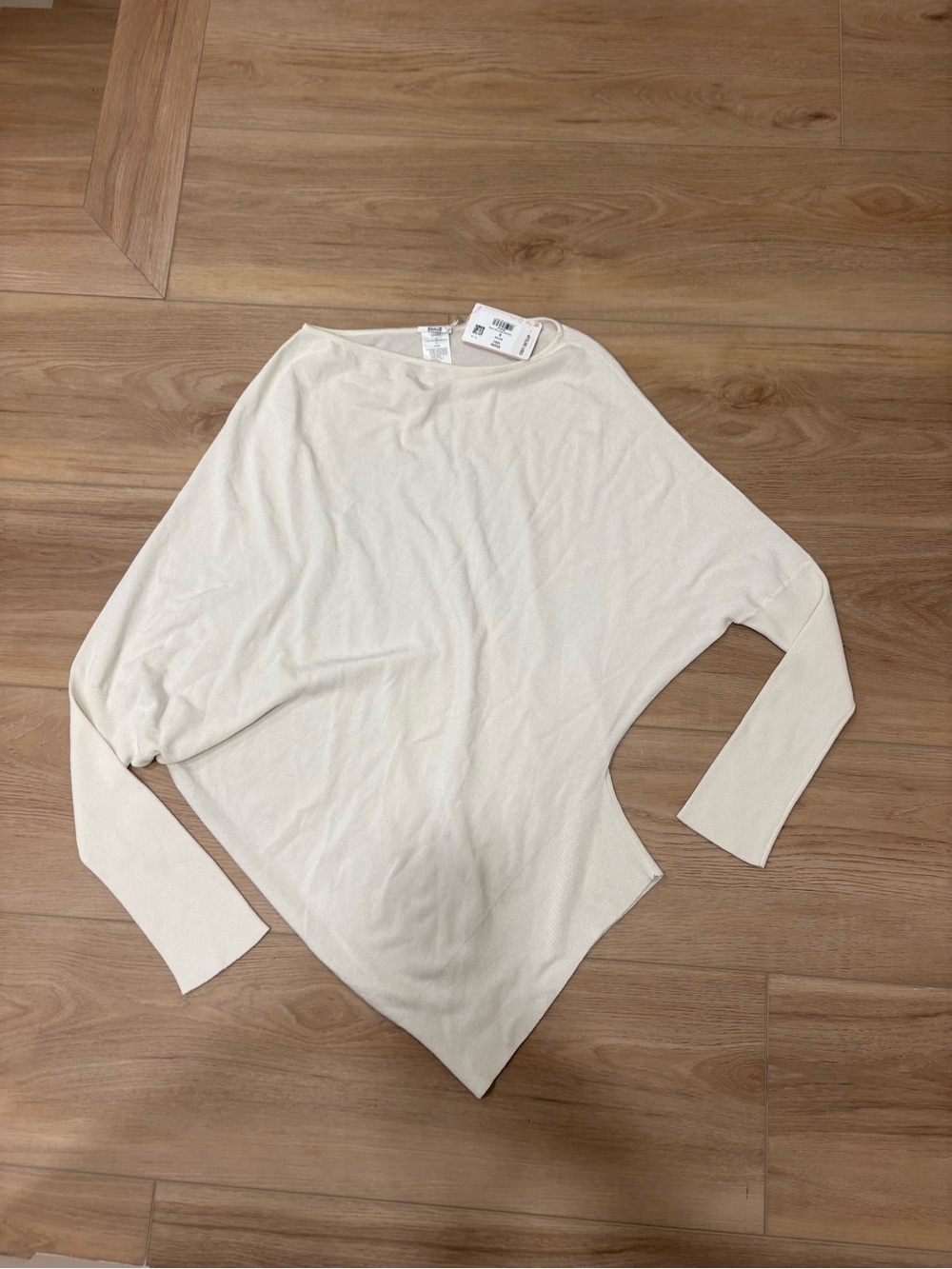 wolford Cream Asymmetric Dolman Sleeve Top